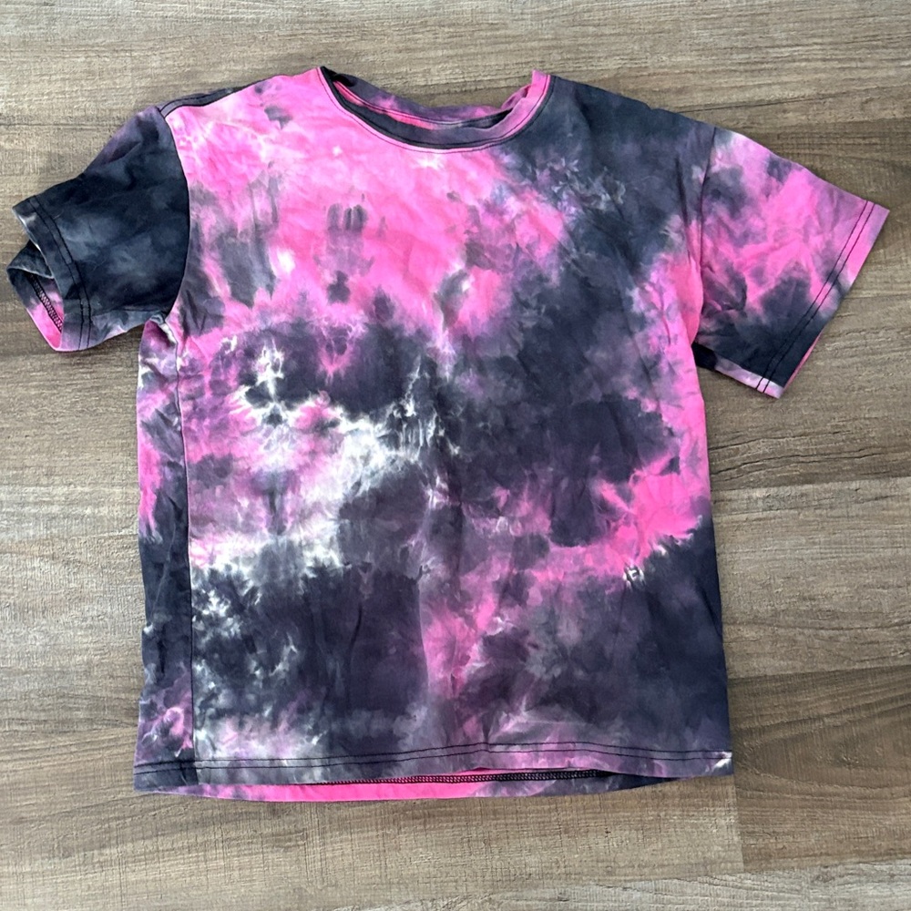 Pink and Black Tie-Dye Shirt